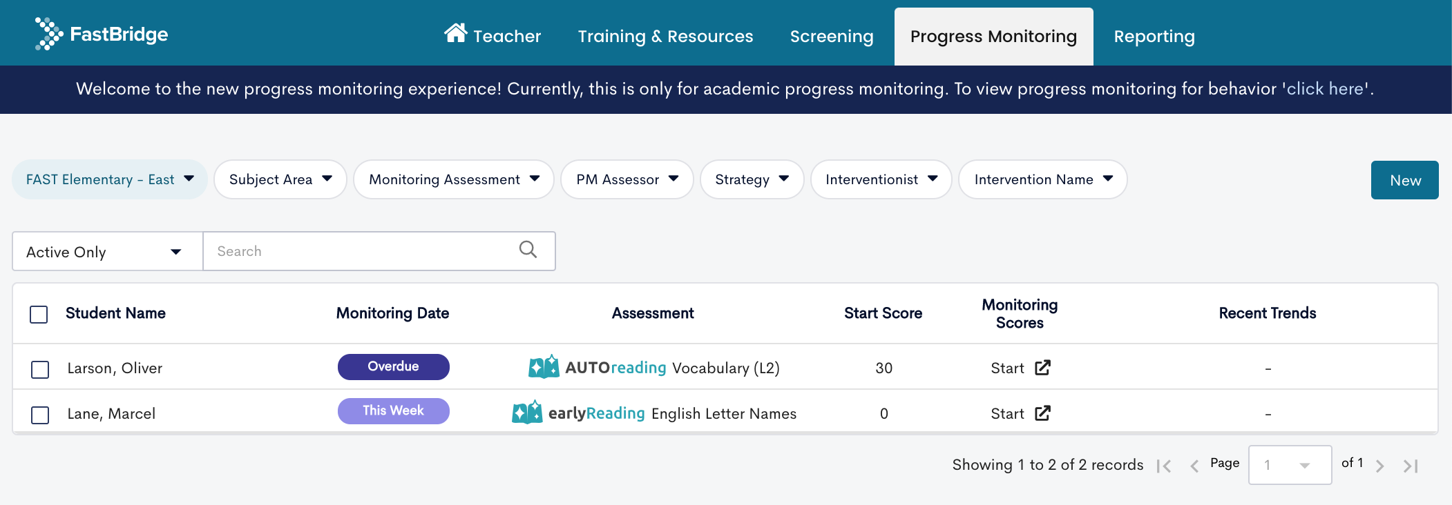 Navigation - Teacher View – FastBridge