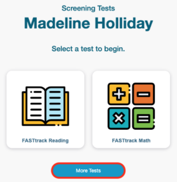 A screenshot of the FastBridge Learning 